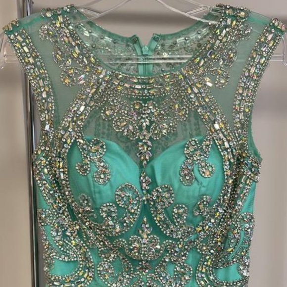 Aqua Blue Dress Size 6 Wedding Guest Dress/Prom Dress - Picture 1 of 6